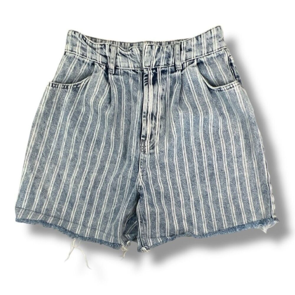 Free People Dogtown Pleated Stripes High Rise Shorts Size 29